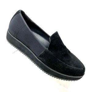 Eileen Fisher Shoes Women's 6.5 Dell Loafer Flats Platform Black Suede Elastic